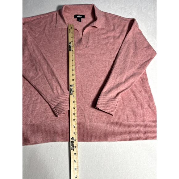Lands End Womens 100% Cashmere Johnny Collar Sweater Pink Long Sleeve Size Large - Picture 5 of 10